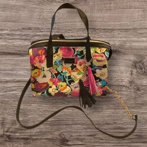 Betsey Johnson Floral Multicolor Crossbody Bag with Tassel Charm